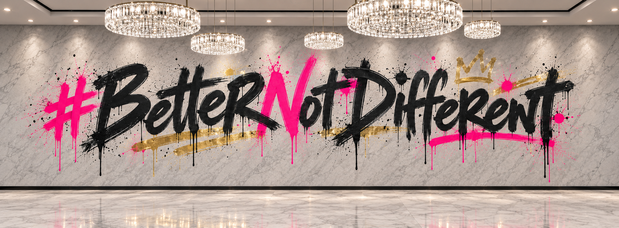 #BetterNotDifferent mural at The Kaga Institute