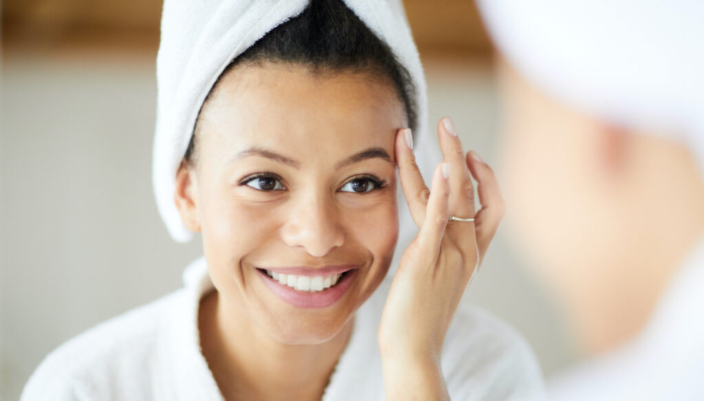 Photo of a woman with acne-free skin