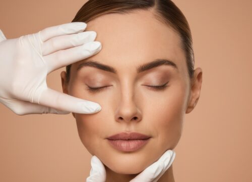 Photo of a woman getting a skin consultation